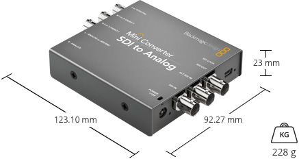 Blackmagic Design Mini Converter SDI zu Analog Gewicht und Abmessungen
