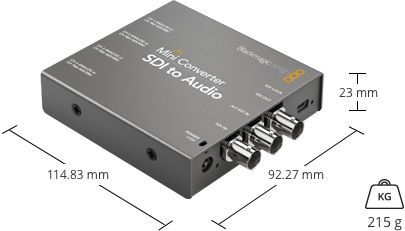 Blackmagic Design Mini Converter SDI zu Audio Gewicht und Abmessungen